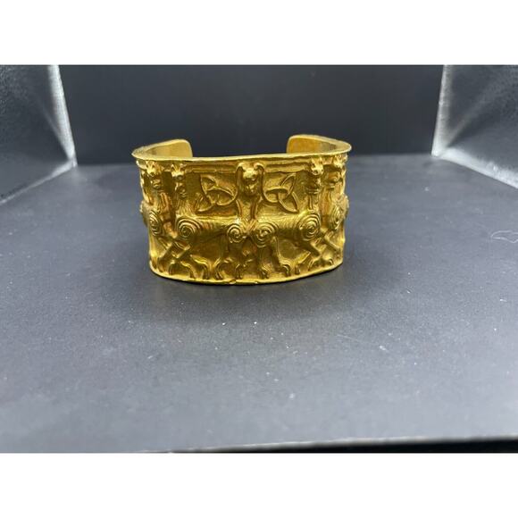 1977 Metropolitan Museum Art Bracelet Gold Cuff Treasure Of Early Irish Art Sz 6